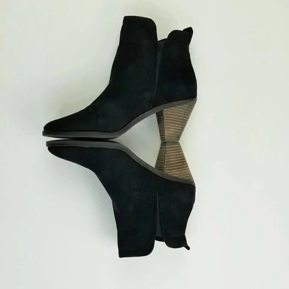 Lucky Brand 7M Women's Jana Black Leather Suede Elastic Side Ankle Boots/Booties - Picture 5 of 12